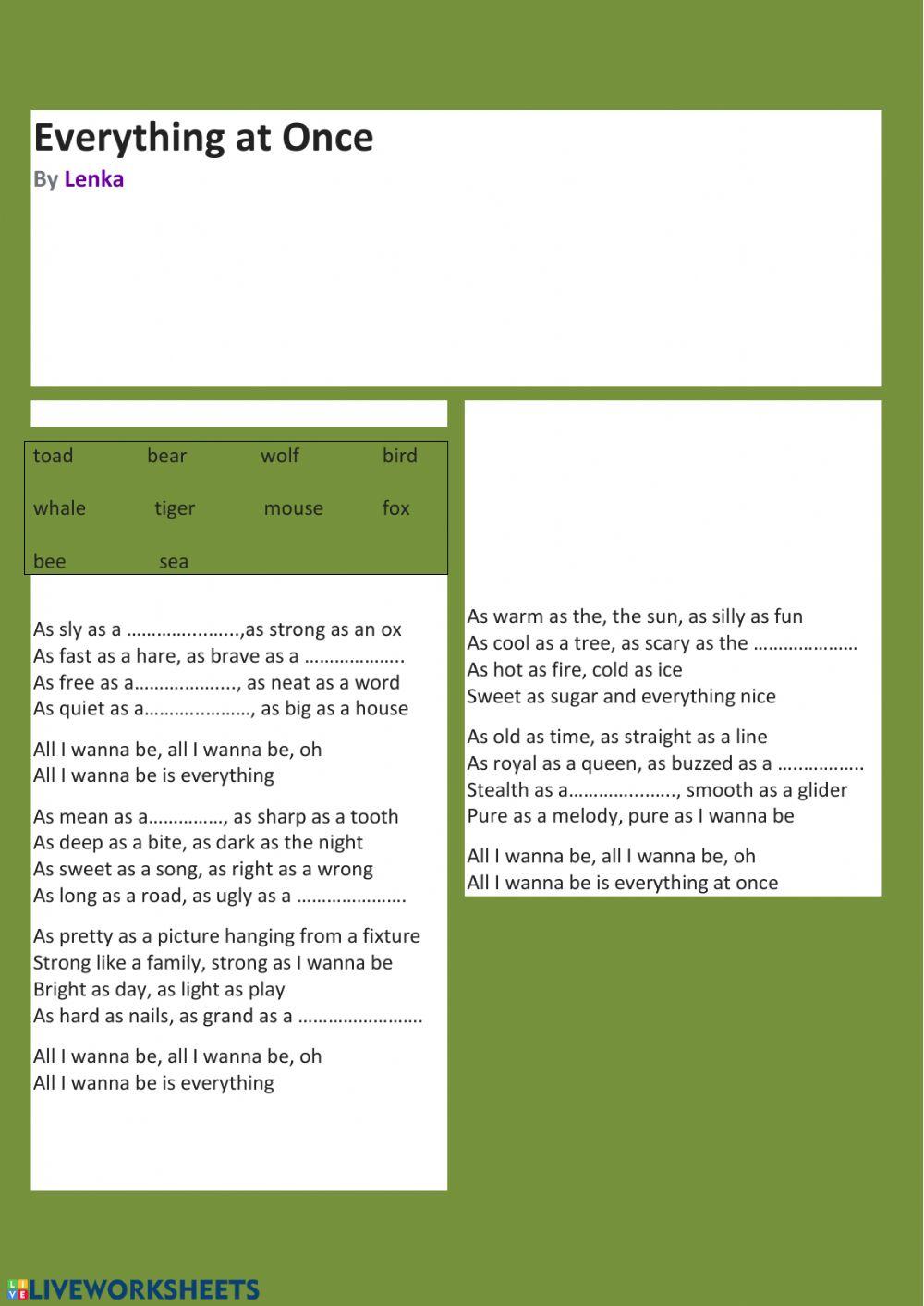 Song: Lenka Everything at once