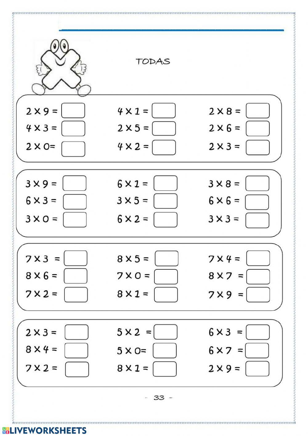 Practicar las tablas