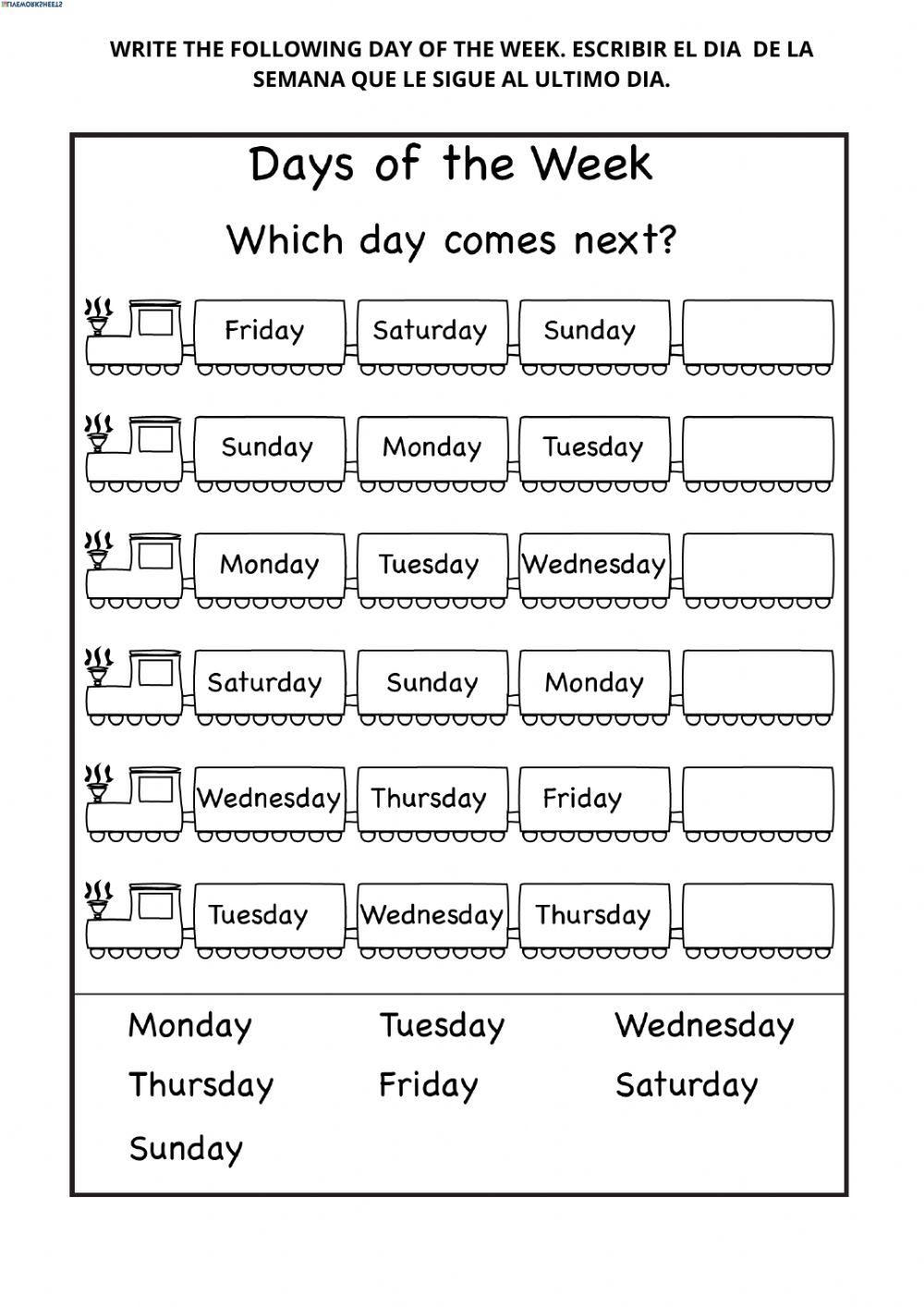 Days of the week