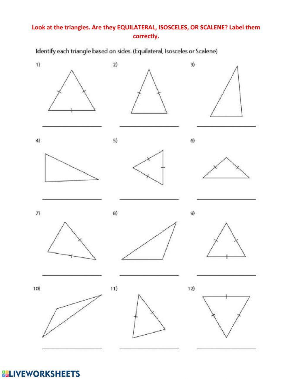 Isosceles, Equilateral, and Scalene Triangles