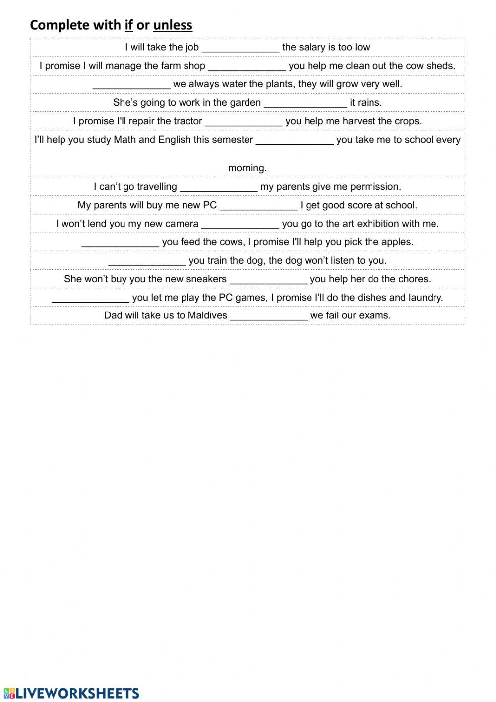 Conditionals with if and unless