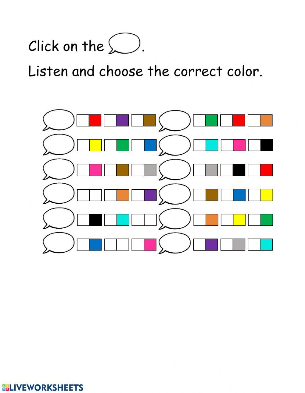 Listen and check the colors (2)