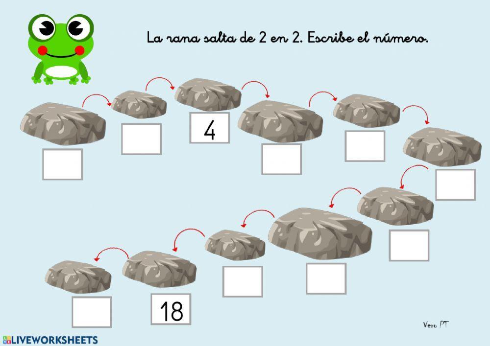 Series +2 (desde 0 al 20) nº pares