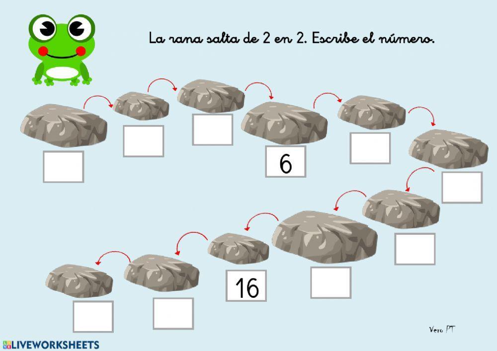 Series +2 (desde 0 al 20) nº pares