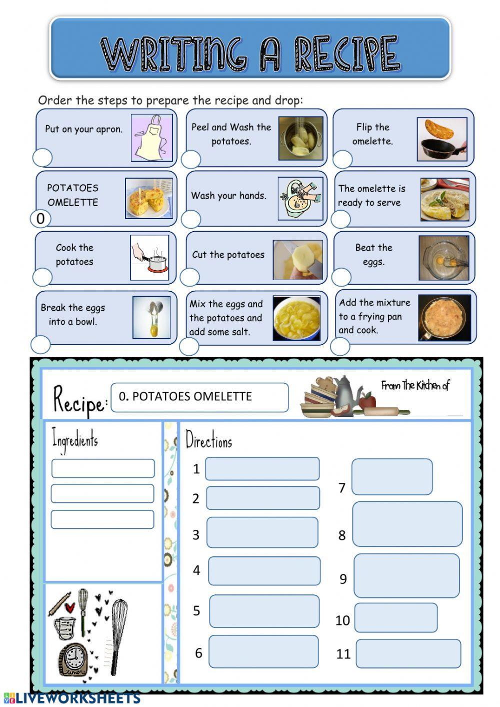 Writing recipe 2 126910 marisa live worksheets