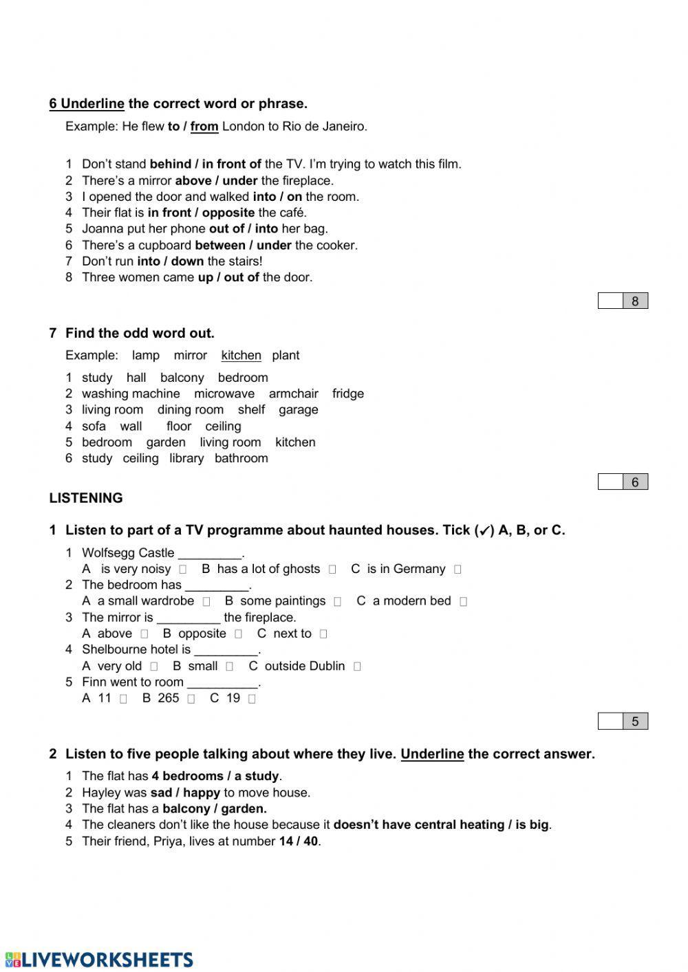 Test unit 7 and 8 English file elementary