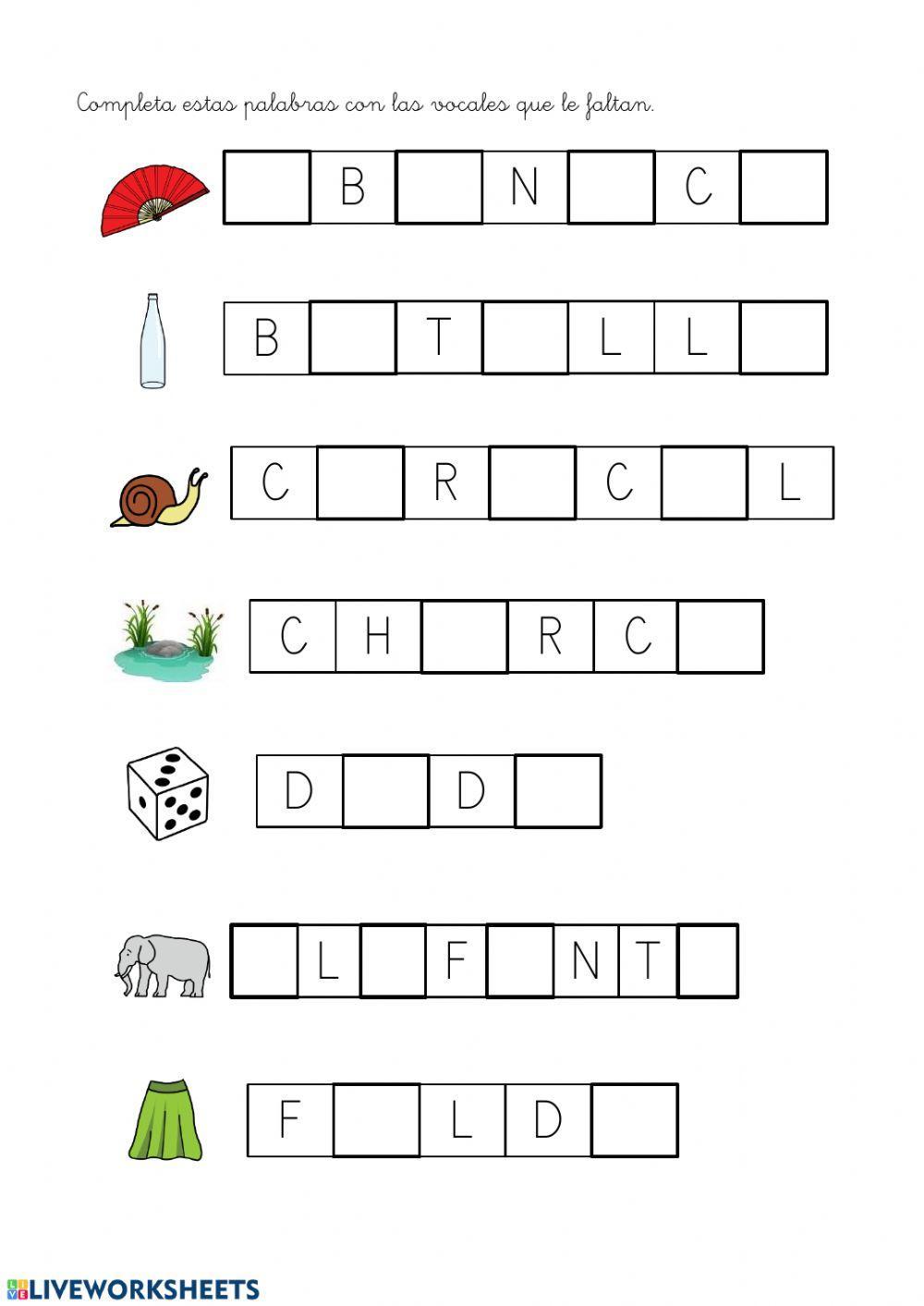 Completa con las vocales