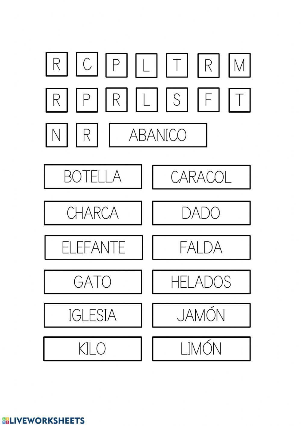 Completa con las consonantes