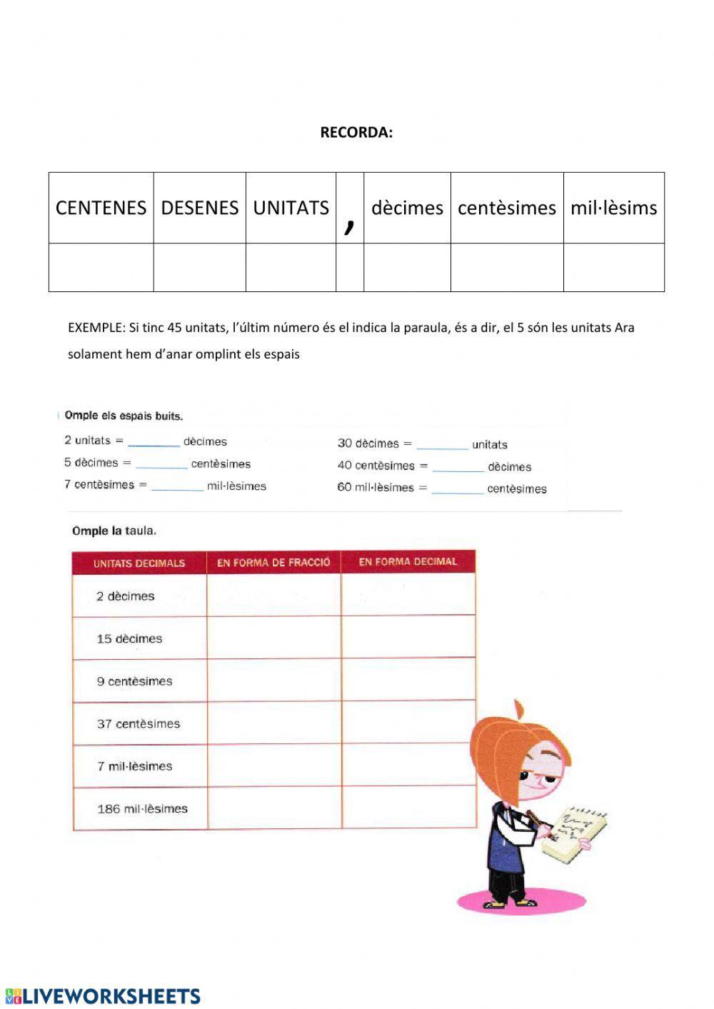 Fraccions decimals