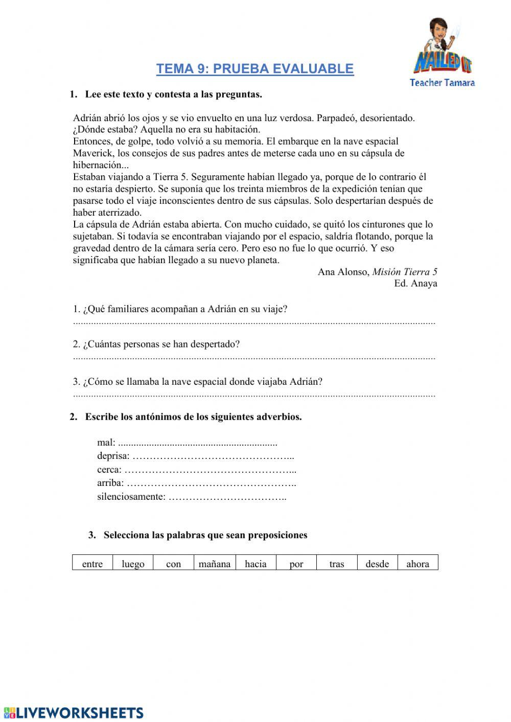 Prueba evaluación