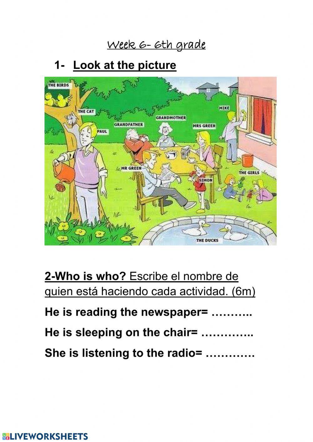 Trabajo práctico semana 6 sexto grado