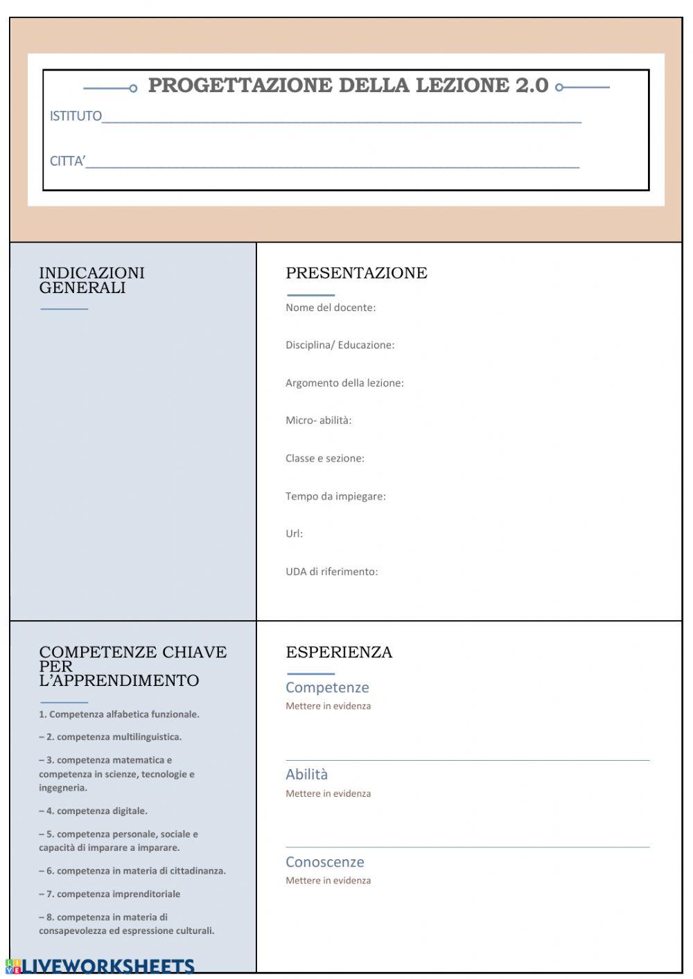 Scheda di progettazione