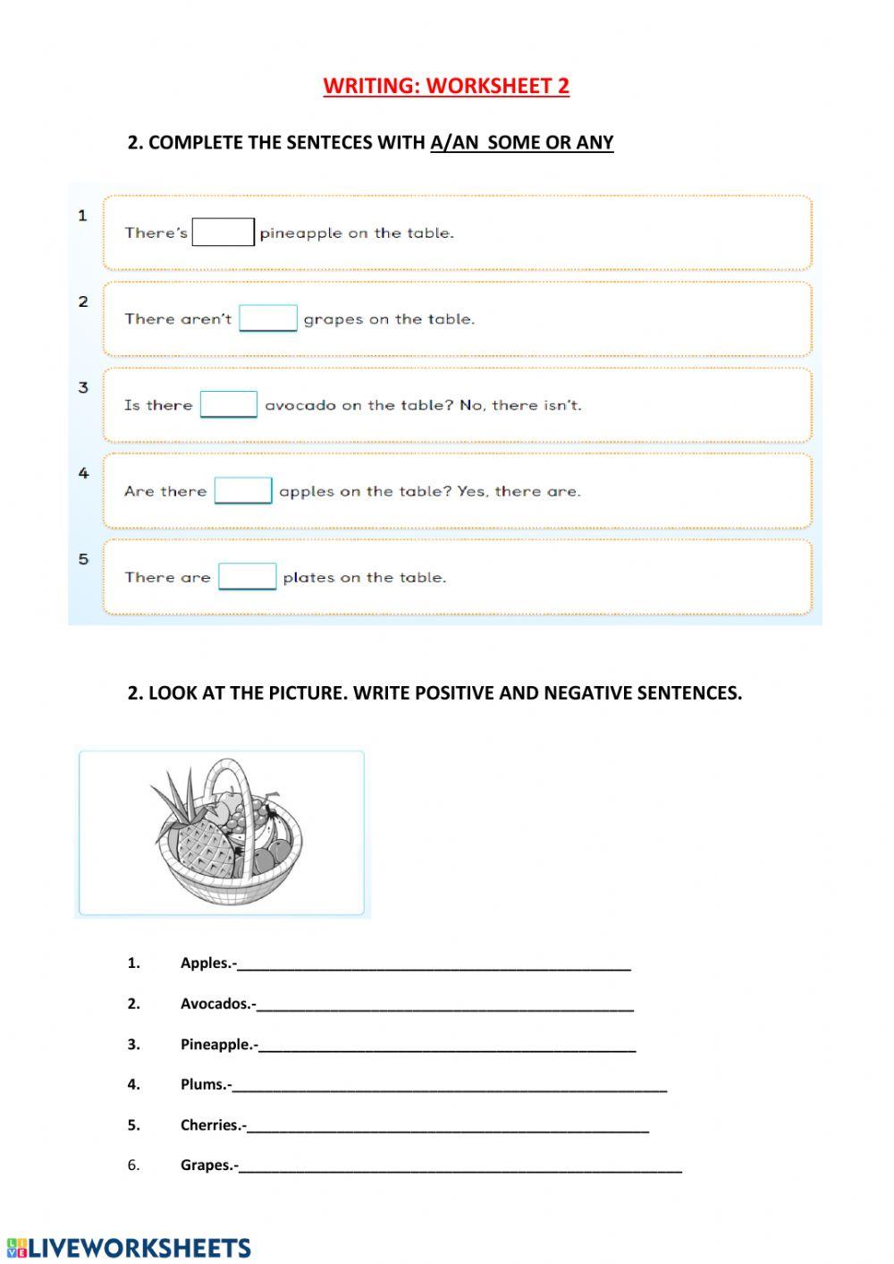 Worksheeet 2 writing