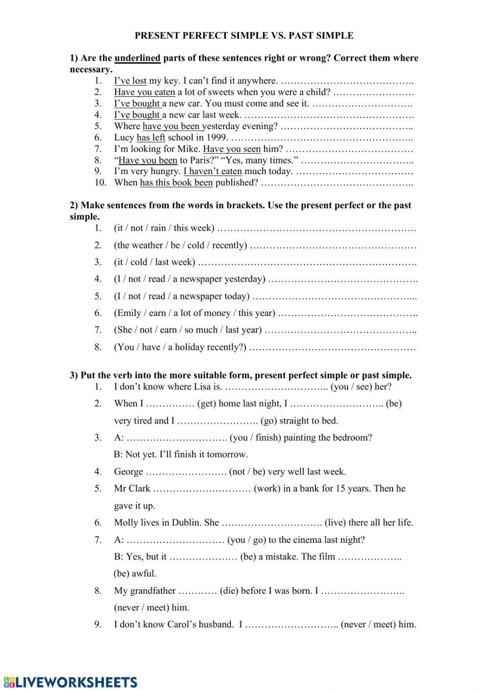 Present Perfect vs Past Simple
