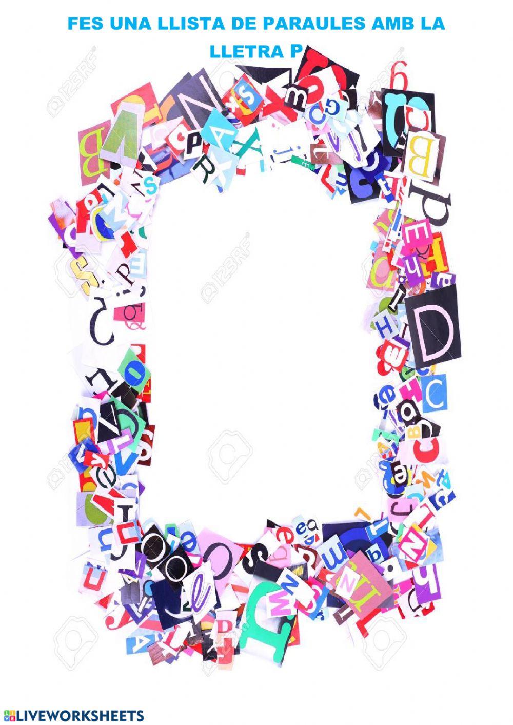 Escriu paraules amb la P