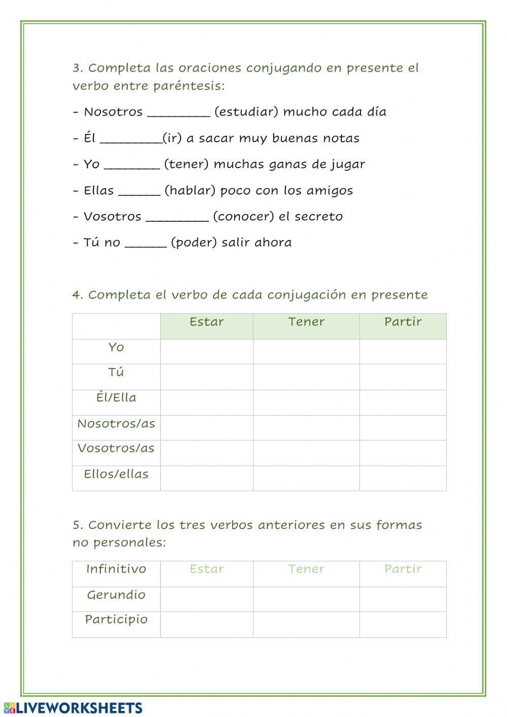 Presente del indicativo (castellano)