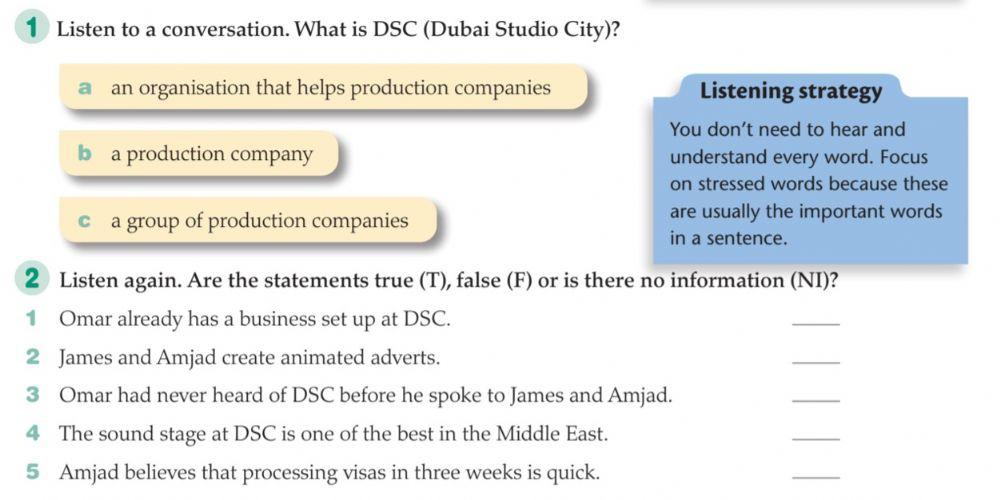 Listening page 19 task1-2