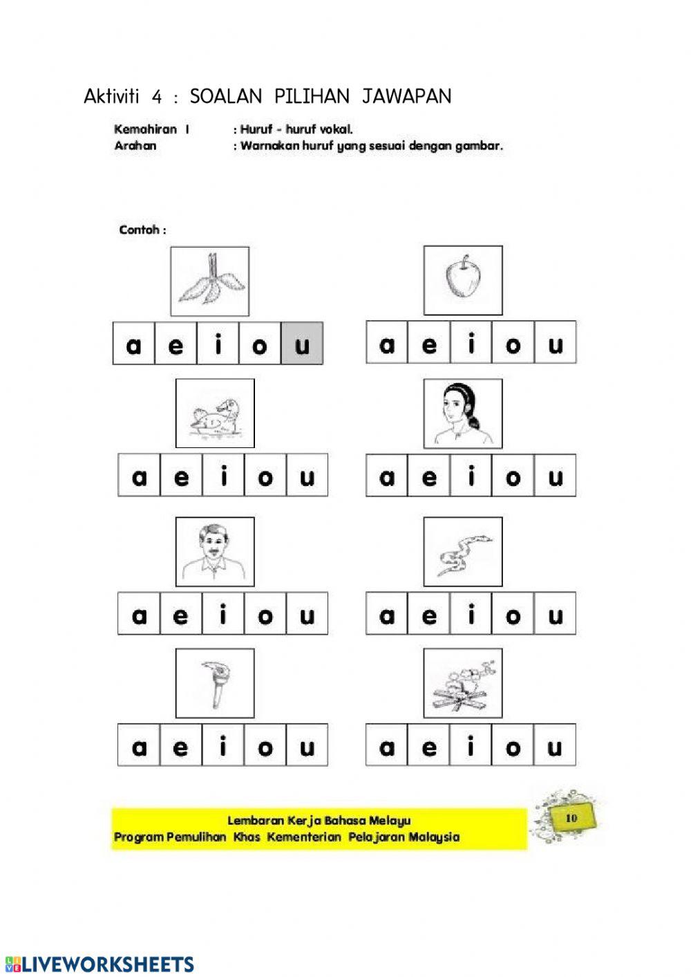 Latihan huruf vokal (2)
