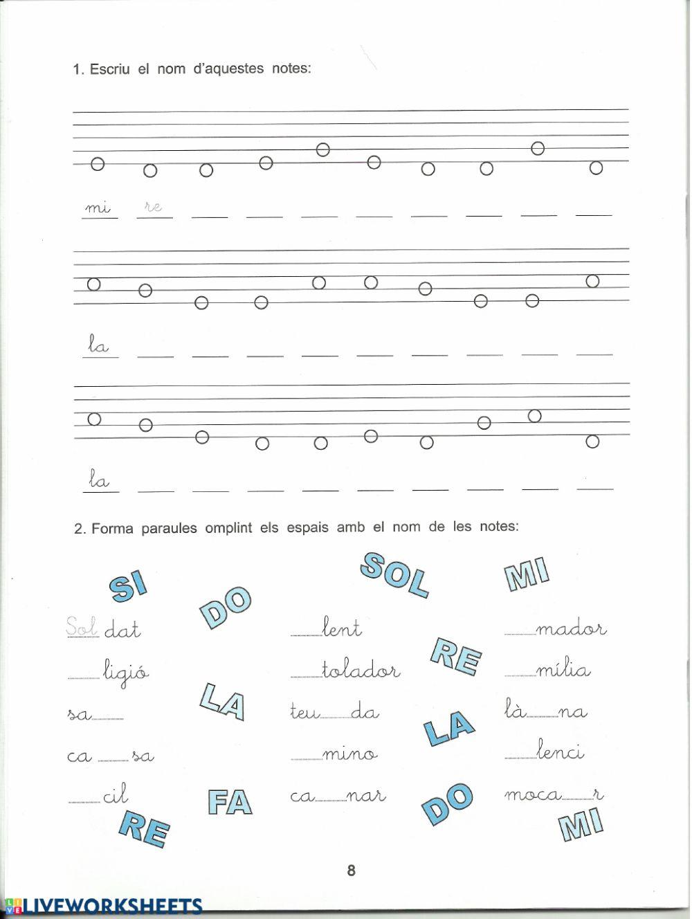 Notes musical r-la