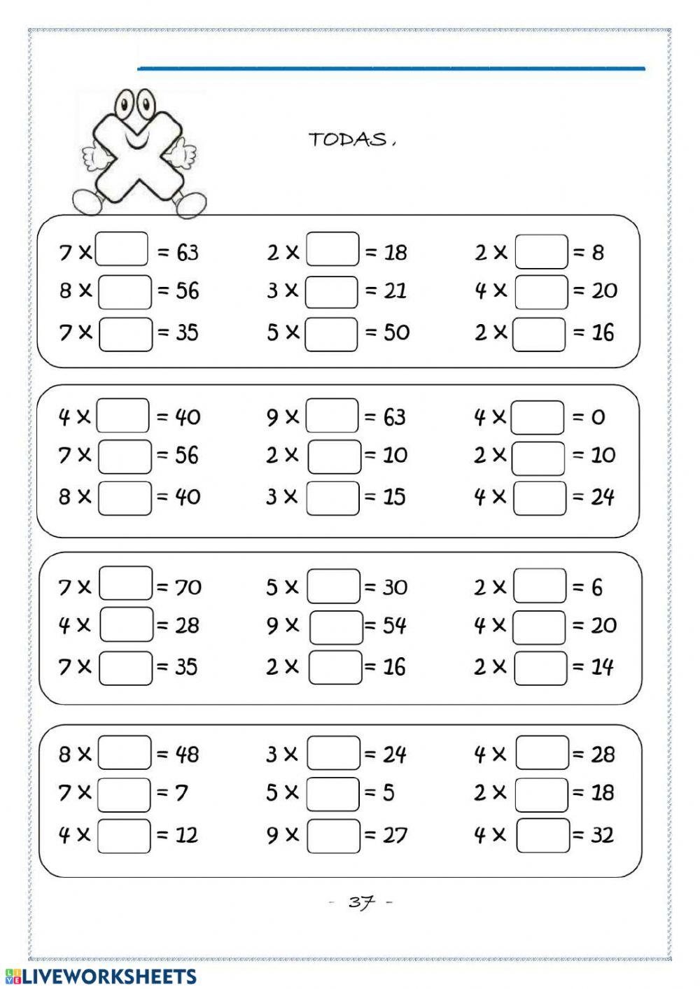 Practicar las tablas