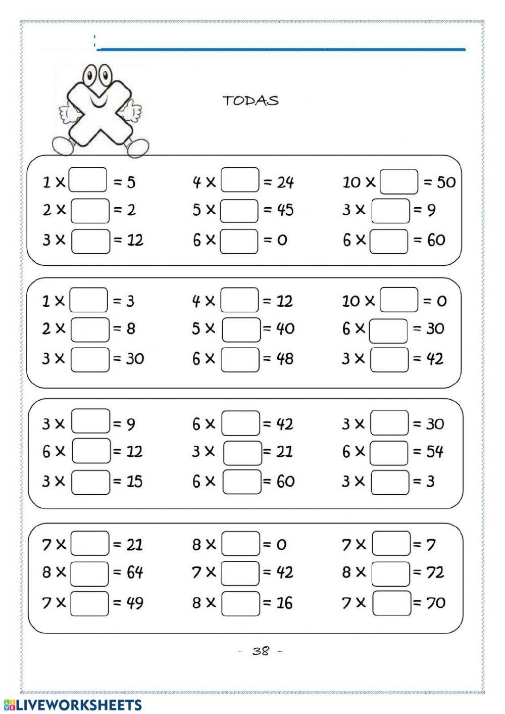 Practicar las tablas