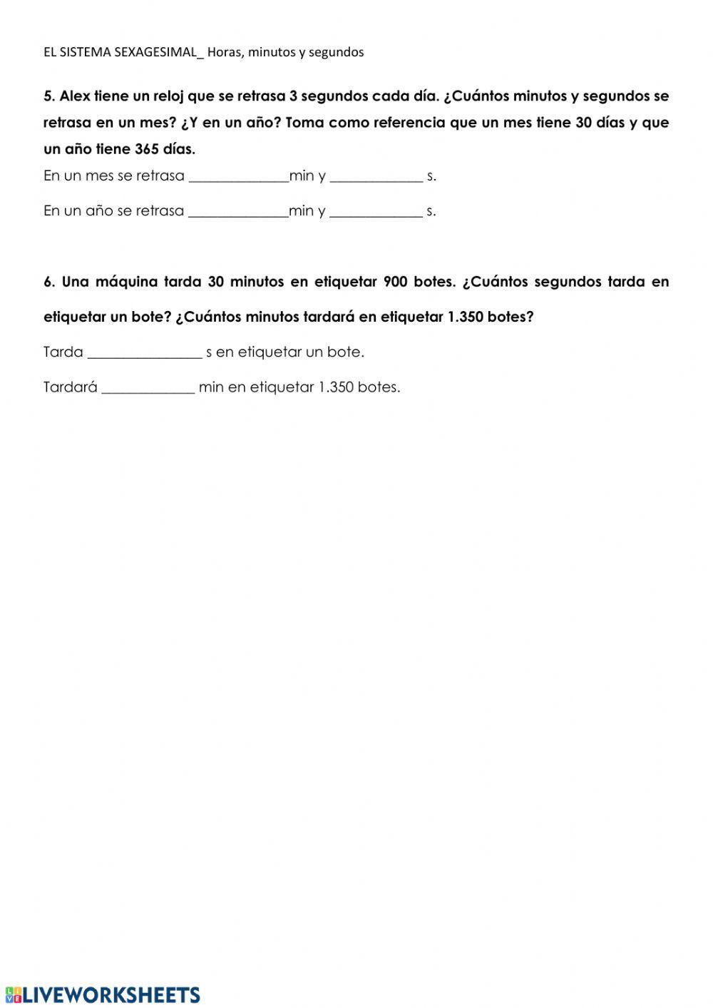 El sistema sexagesimal: horas, minutos y segundos.