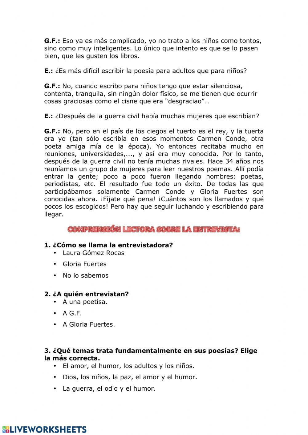 Entrevista a Gloria Fuertes