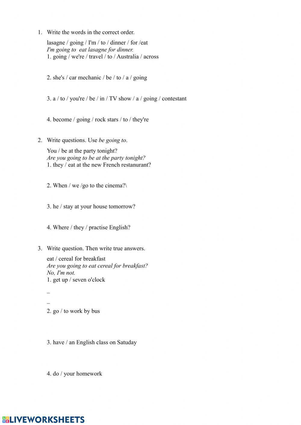 Pre-Intermediatebe: be going to