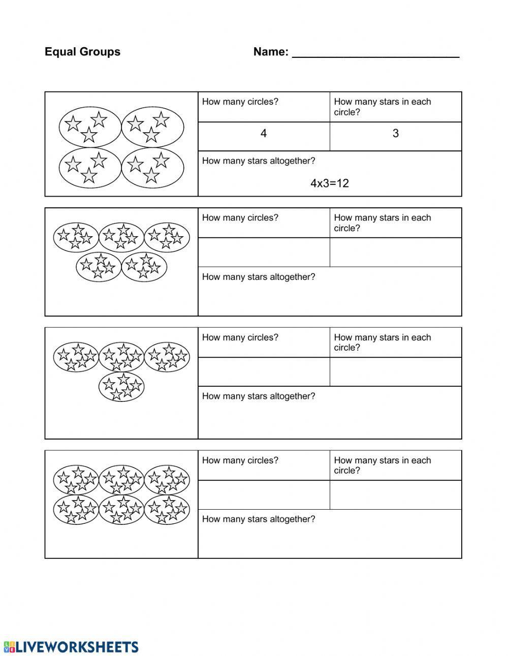 Arrays and Equal Groups worksheet | Live Worksheets arrays-and-equal-groups-worksheet-live-worksheets