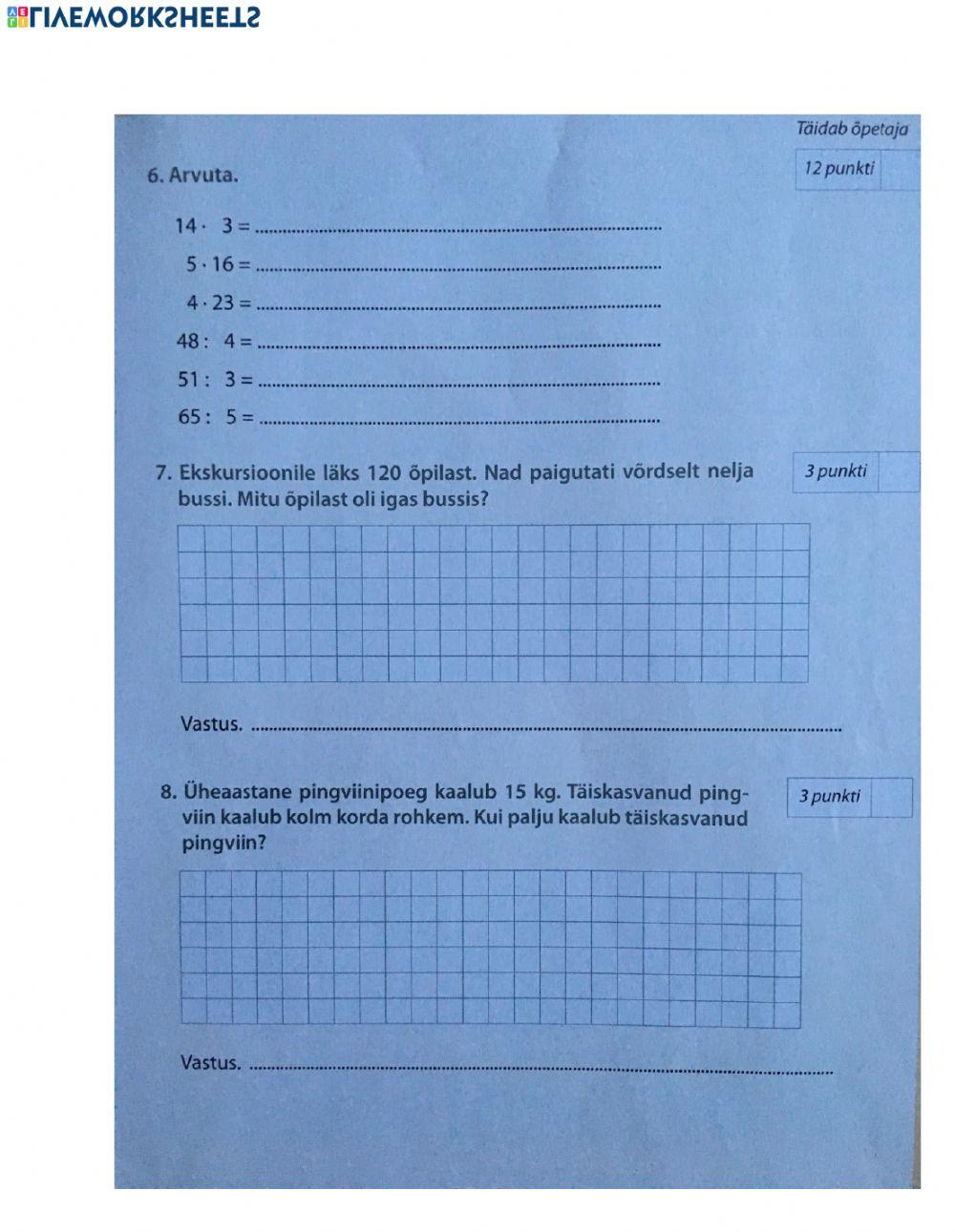 Matemaatika iseseisev töö