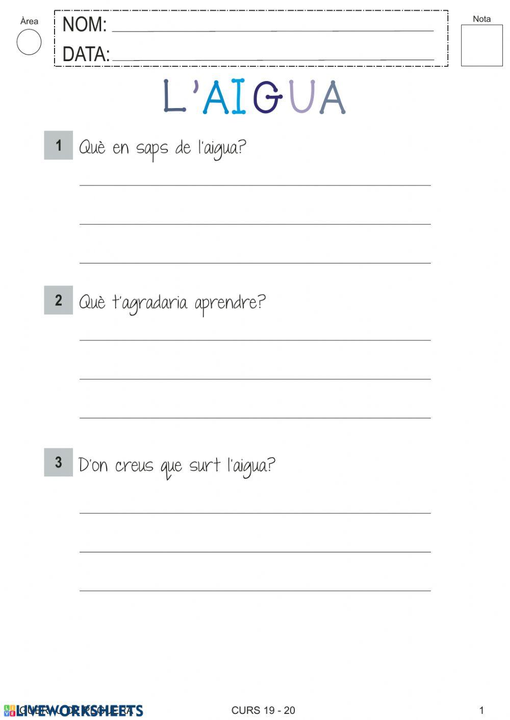 Fitxa 1 l'aigua