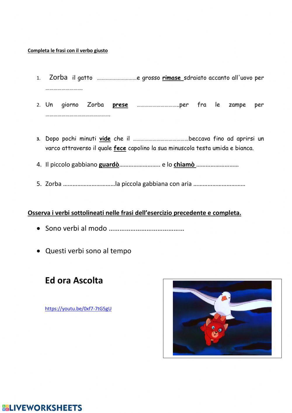 LA GABBIANELLA E IL GATTO