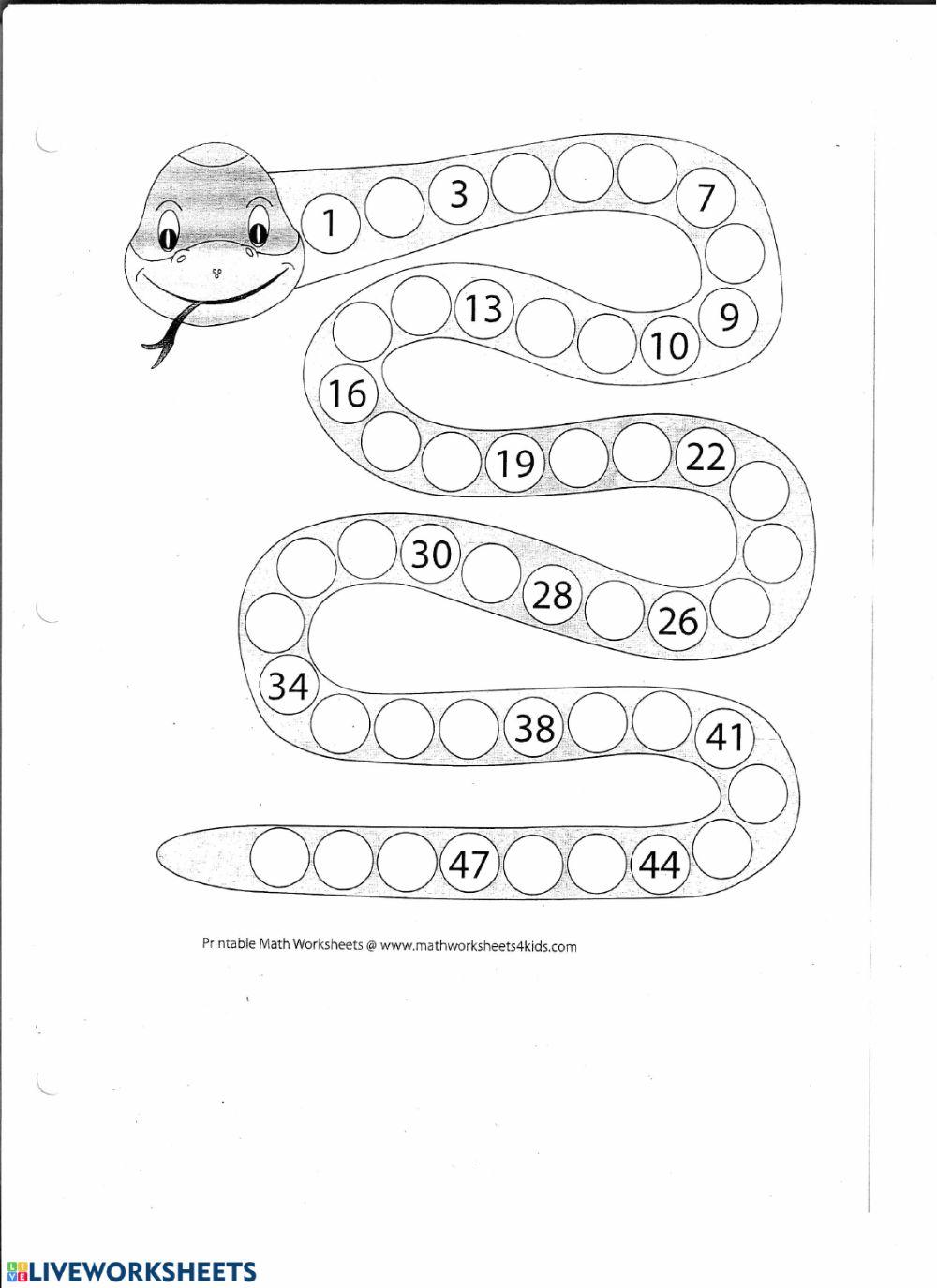 SEcuencia de Numeros 1 al 50