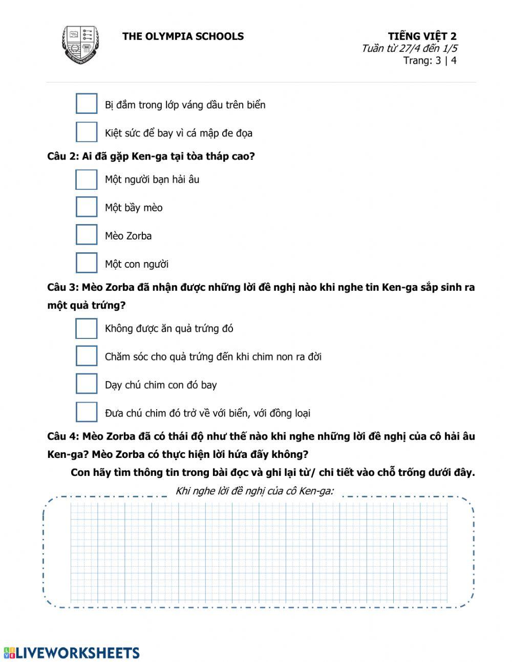 Phiếu số 1-Tuần 13