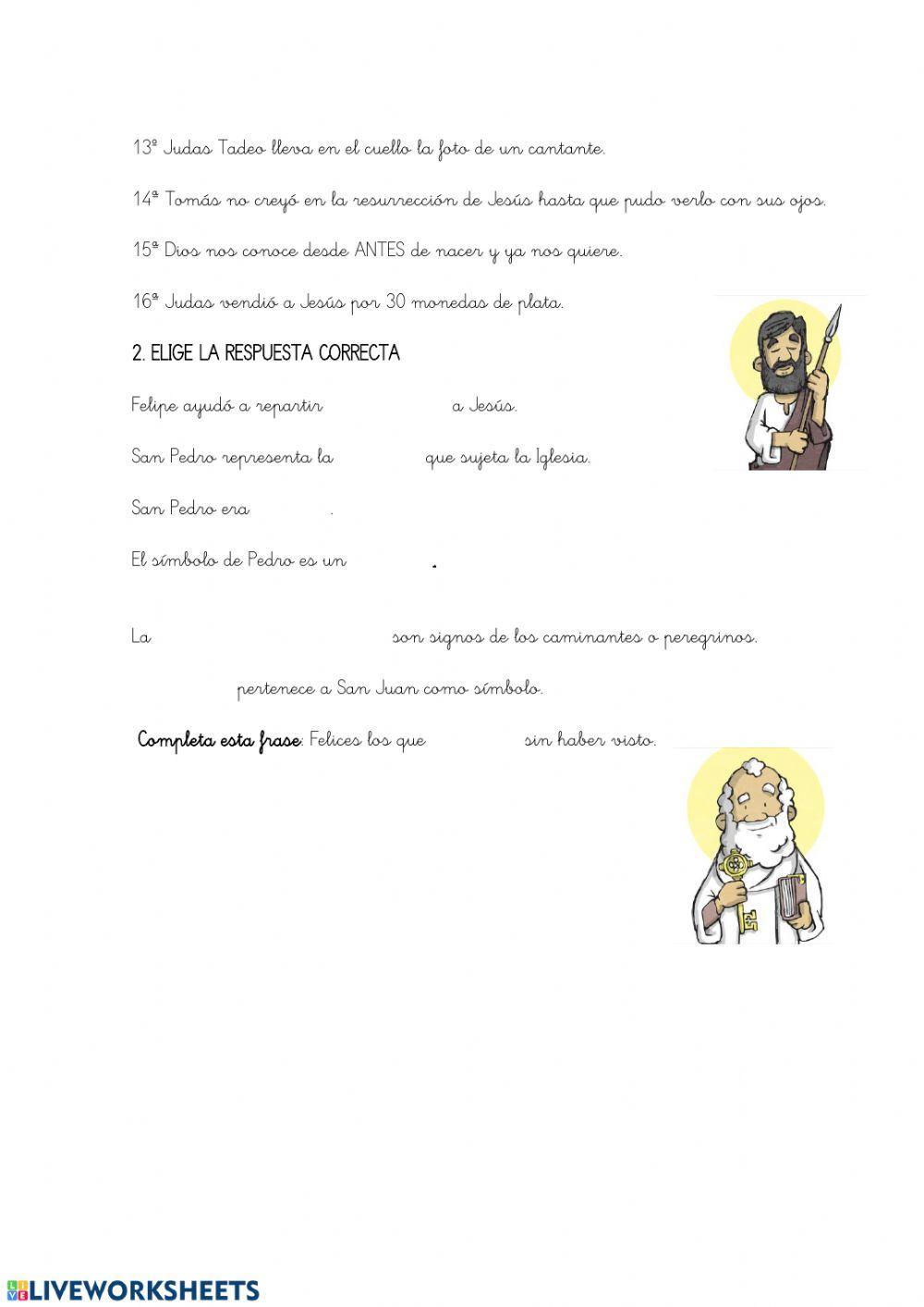 Los doce apóstoles y sus símbolos