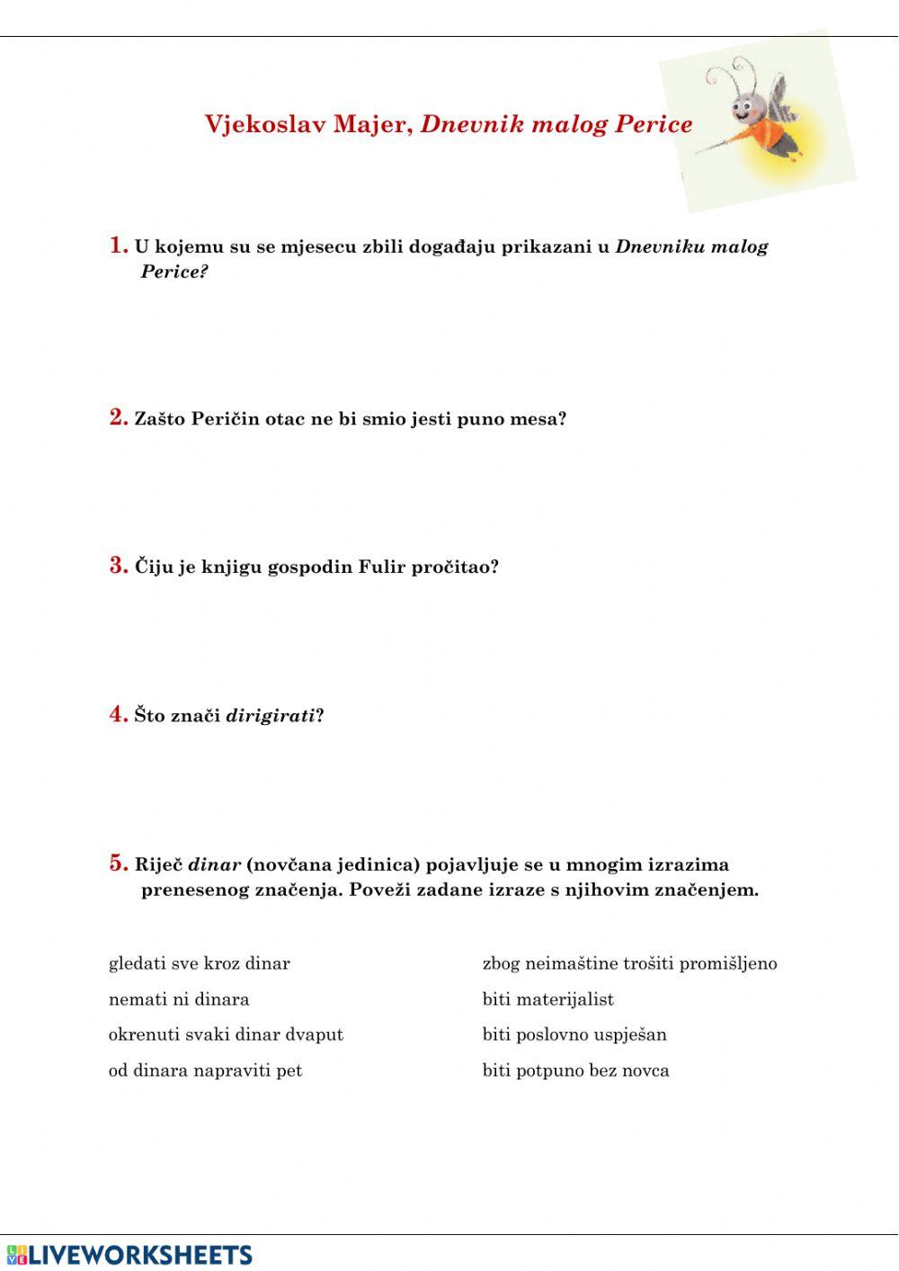 Vjekoslav Majer, Dnevnik malog Perice