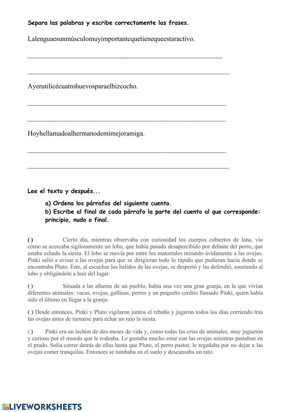 Ejercicios de secuenciación