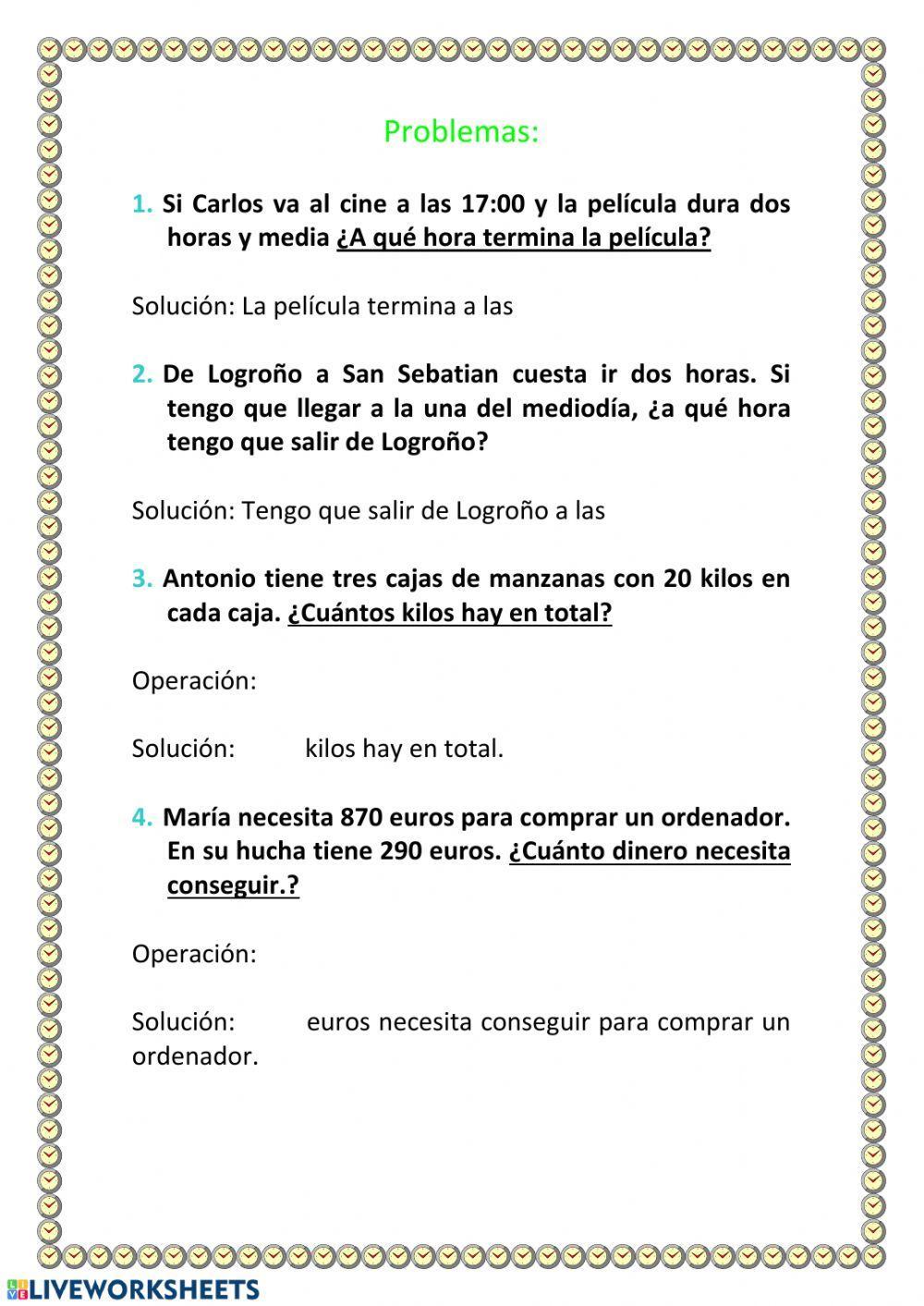 Problemas 2º Primaria.