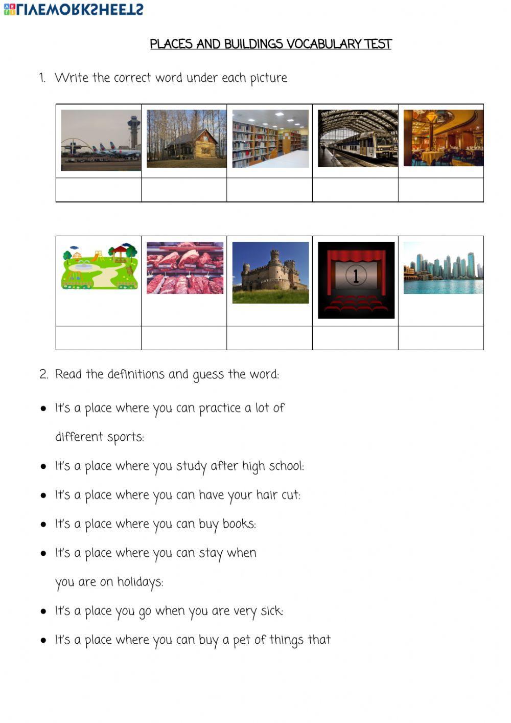 Places and buildings vocabulary