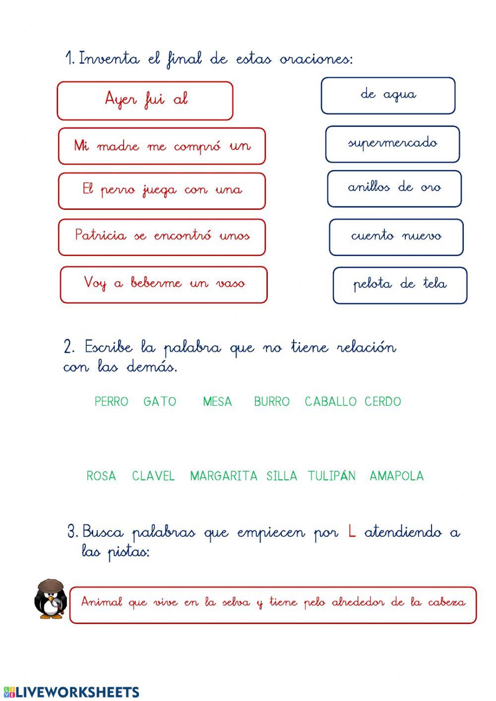 Palabras 1 activity | Live Worksheets