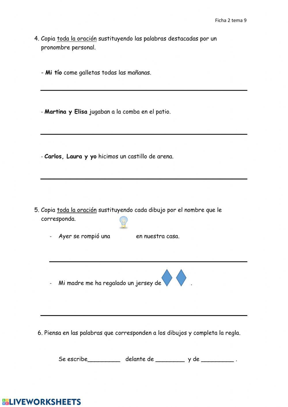 Ficha pronombres personales