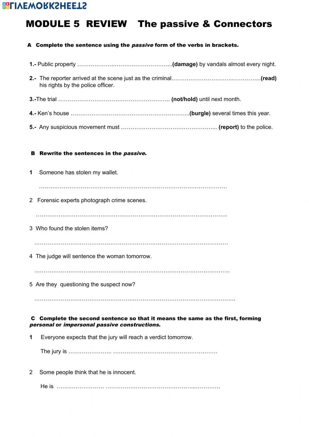 Module 5 Review The Passive & Connectors