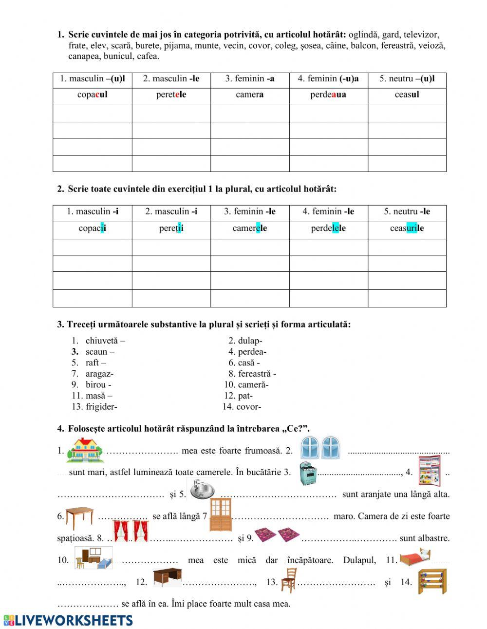 Locuința. Articolul hotărât