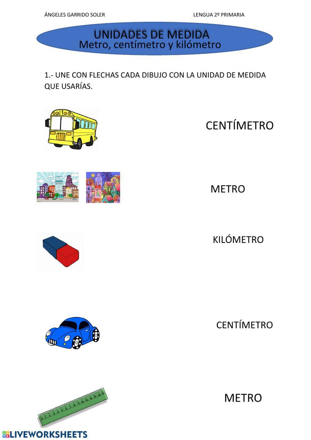 Unidades de medida. metro,centímetro,kilómetro