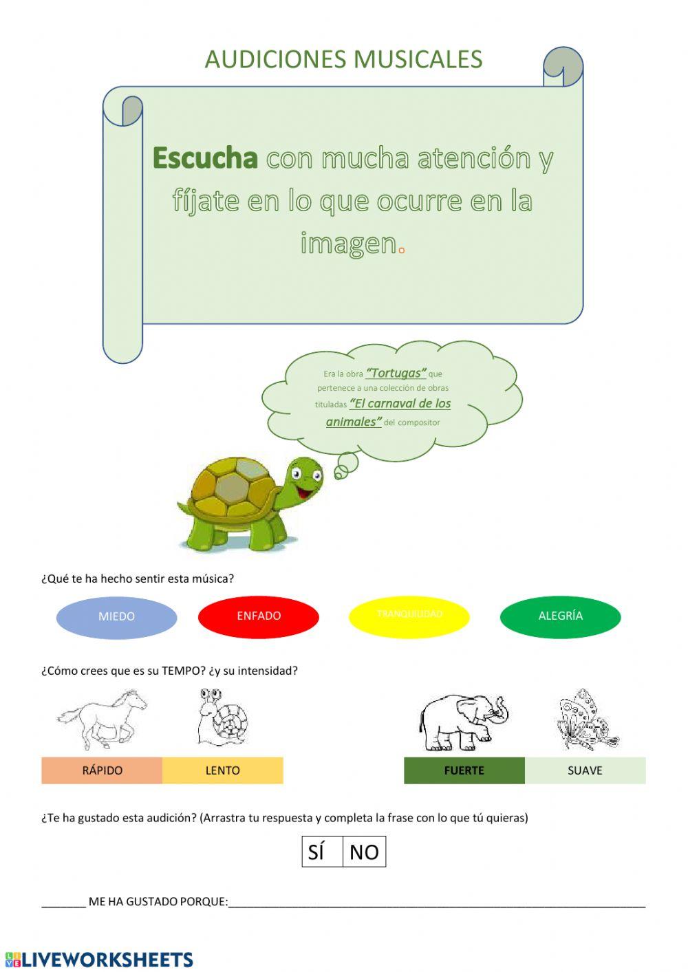 Audición -La tortuga- Camille Saint Saens