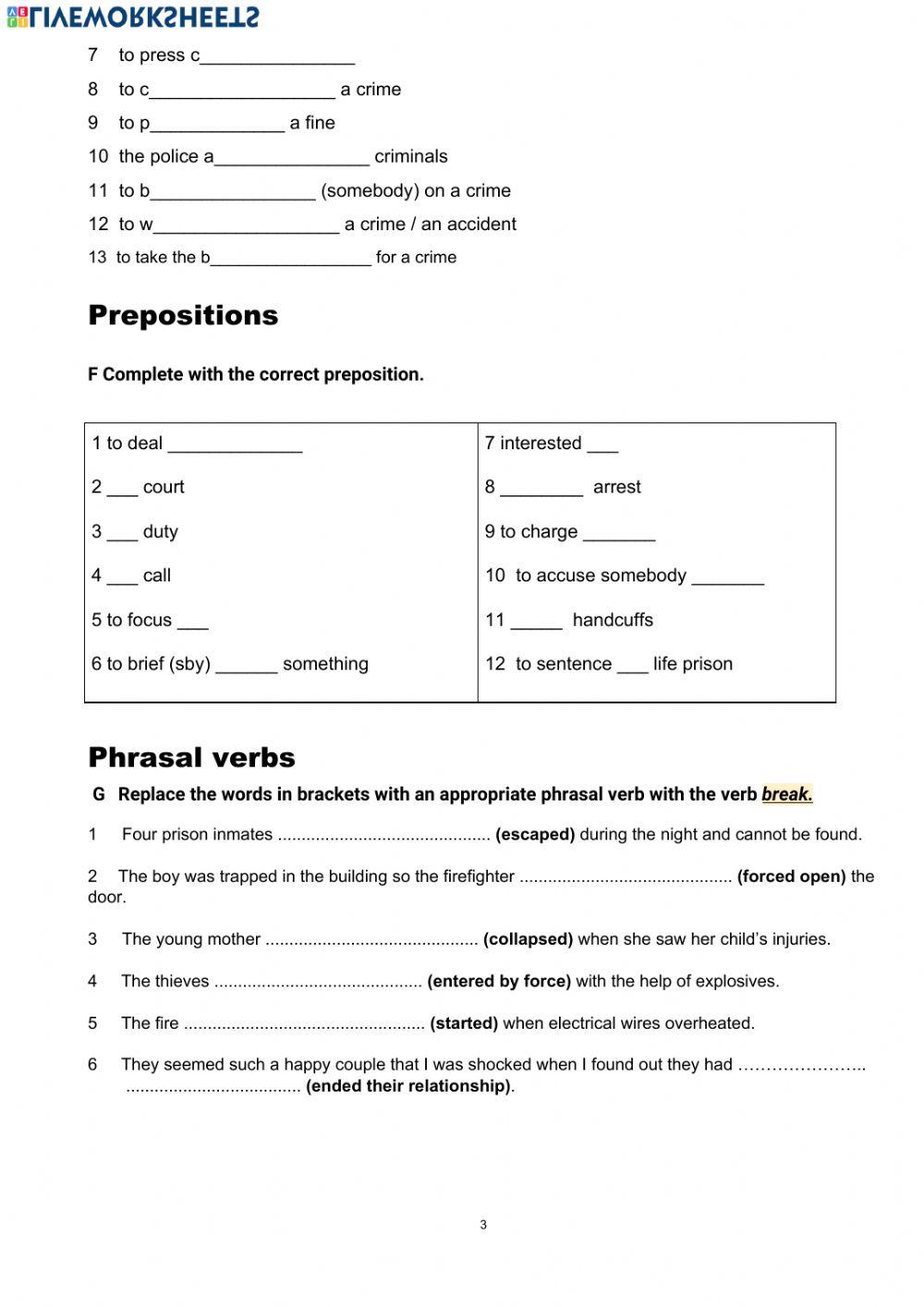 Crime & Punishment vocabulary Review