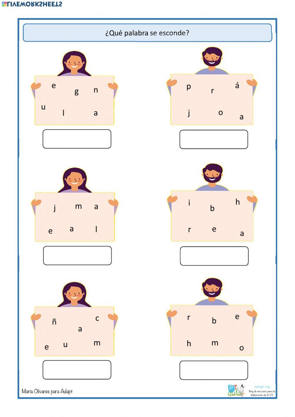 Letras desordenadas Letras desordenadas