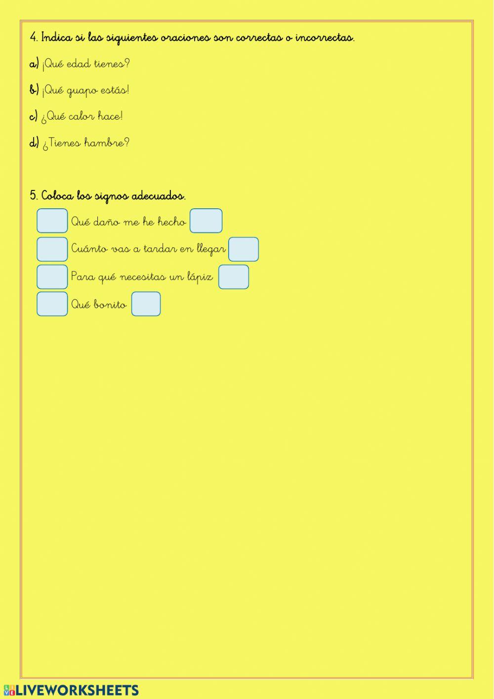 Interrogación y exclamación