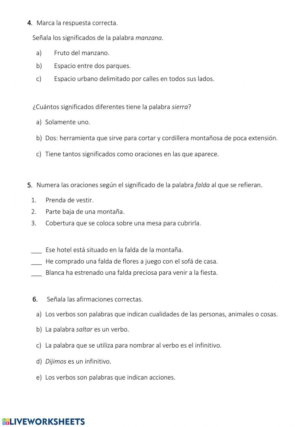 Palabras polisémicas y verbos