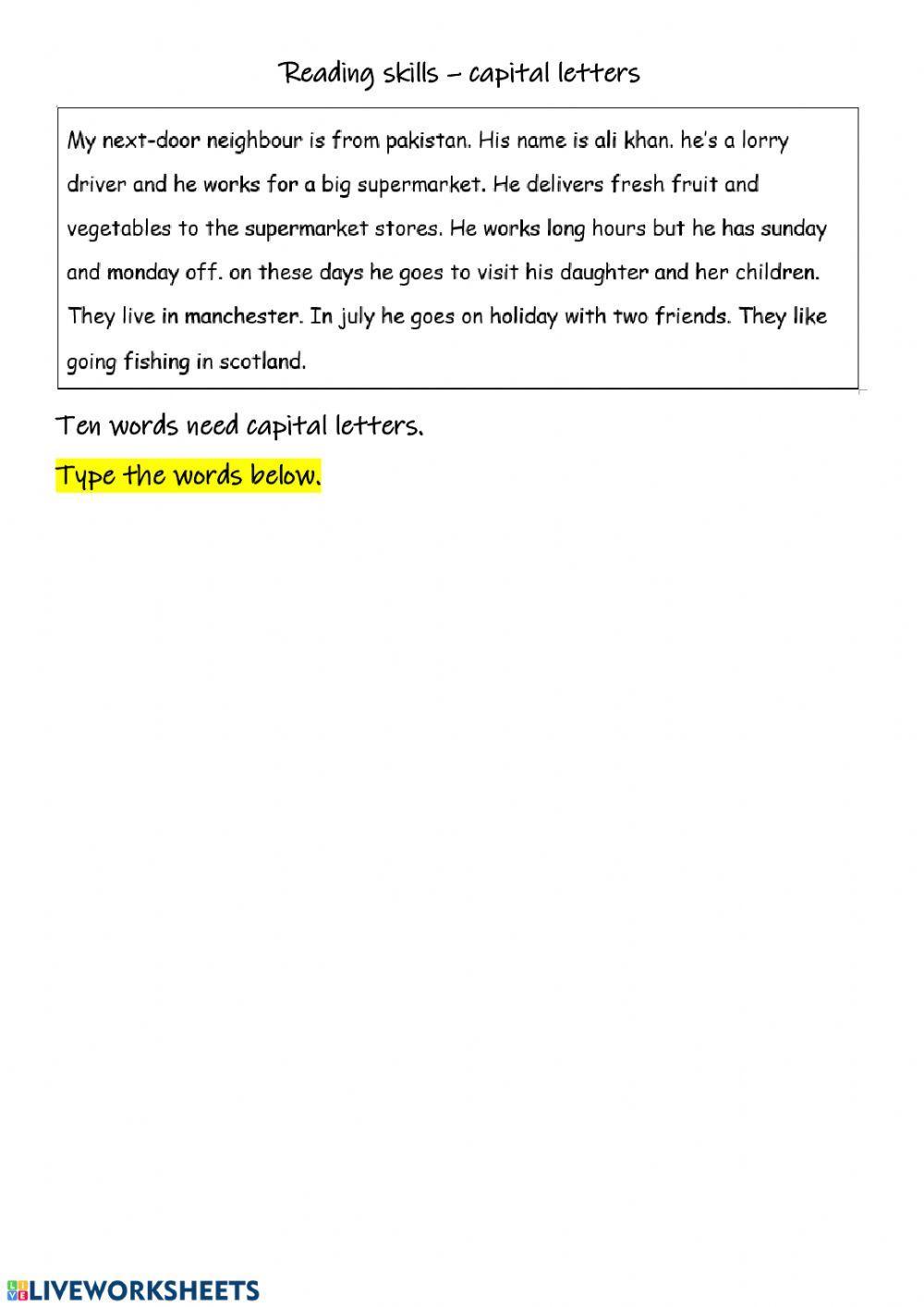 Ali Khan - Reading skills